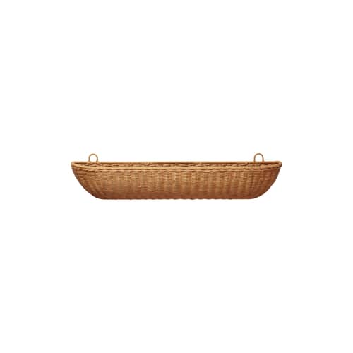 Portaoggetti da parete Braided fibre legno naturale / L 75 x H 14 cm - Ferm Living - Rattan naturale - Rattan intrecciato