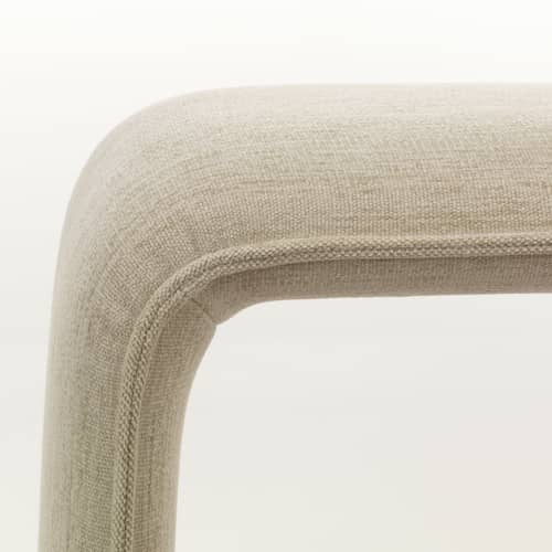 Set fauteuil & banc Bascule Highback tissu beige / Mécanisme d’inclinaison - Pieds chêne - Vitra - Crème (tissu Iroko) / Pied chêne - Chêne massif, Mousse PU recyclable, Tissu