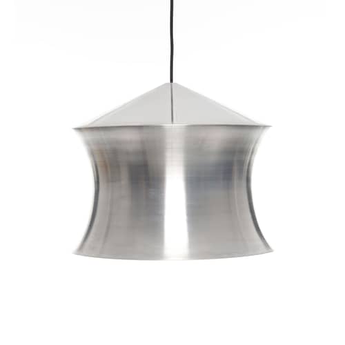 Sospensione Unbeaten Waist LED metallo argento / Ø 41,2 x H 33 cm - Tom Dixon - Alluminio grezzo - Alluminio filato