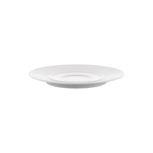 Set de 4 soucoupes / Pour tasse à café ou à thé La Bella Tavola - Alessi - Blanc uni - Porcelaine fine