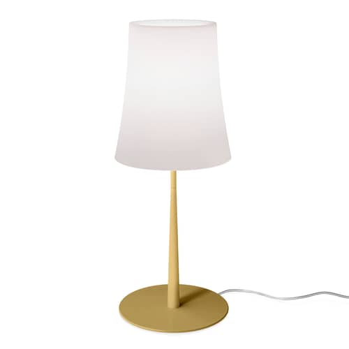 Birdie Easy Large Table lamp plastic material yellow / H 62 cm - Foscarini - Sand yellow - Lacquered aluminium, Polycarbonate