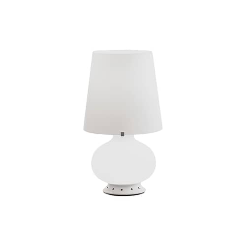 Fontana 1853 Small Table lamp glass white / H 34 cm - Max Ingrand, 1954 - Fontana Arte - White - Painted metal, Satin blown glass