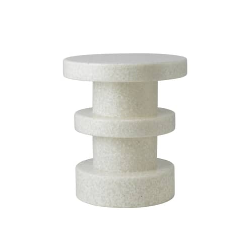 Tabouret Bit Stack / Table d\'appoint - H 42 cm / Recyclé - Normann Copenhagen - Blanc - Polyéthylène recyclé