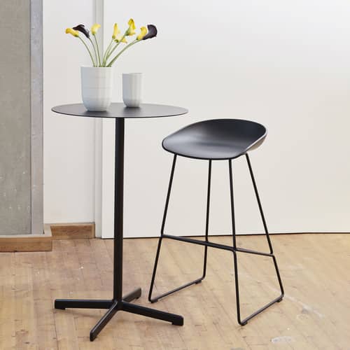 Tabouret de bar About a stool AAS 38 HIGH  / H 75 cm - Recyclé / Hee Weeling, 2010 - Hay - Noir / Pied noir - Acier laqué, Polypropylène recyclé