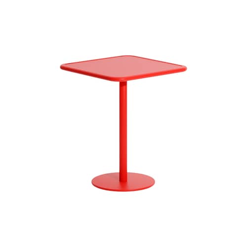 Tavolo quadrato Week-end metallo rosso / 60 x 60 cm - Alluminio - Petite Friture - Rosso - Alluminio