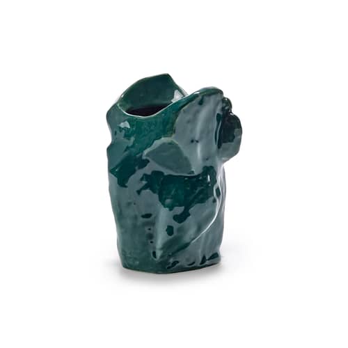 Vase After Midnight Owl  céramique vert / XS - H 12 cm - Serax - Vert foncé - Grès émaillé