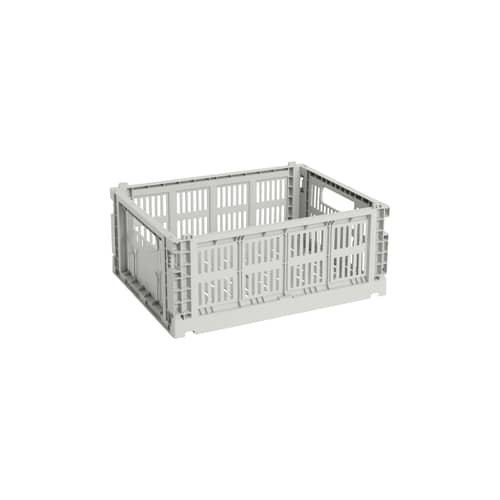 Colour Crate Basket plastic material grey Medium / 26.5 x 34.5 cm - Recycled - Hay - Grey - Recycled polypropylene