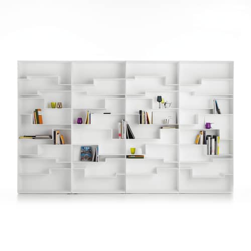 Bibliothèque Melody bois blanc / L 88 x H 217 cm - MDF Italia - Blanc mat - MDF laqué