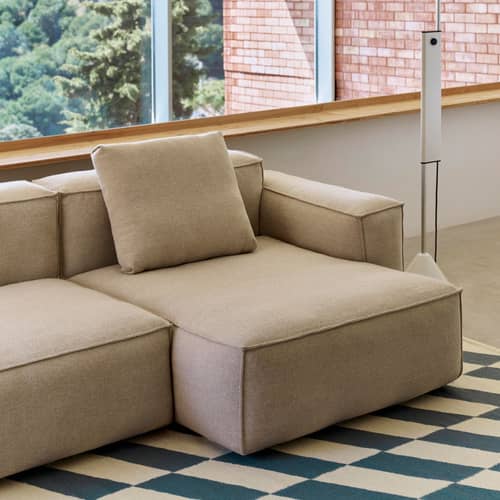 Canapé d\'angle Mags Soft Low Armrest n°3 gris foncé / 2,5 places - L 256.5 cm / Accoudoir droite - Hay - Accoudoir droite / Gris foncé (tissu Hallingdal 166) - Contreplaqué, Mousse polyuréthane HR, Tissu