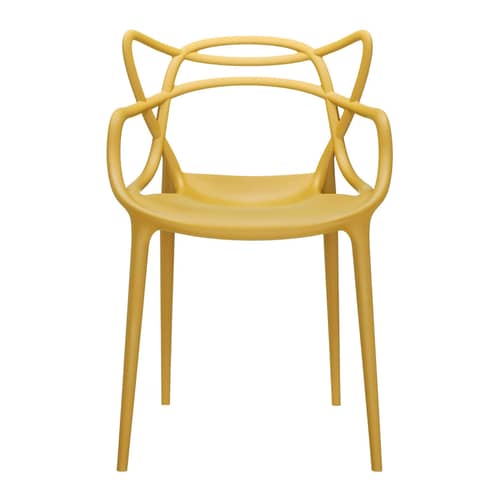Chaise empilable Masters jaune / Philippe Starck, 2010 - Kartell - Moutarde - Technopolymère thermoplastique recyclé