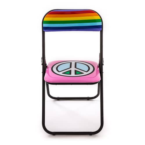 Chaise pliante Peace plastique multicolore / rembourrée - Seletti - Peace - Métal, Mousse, PVC