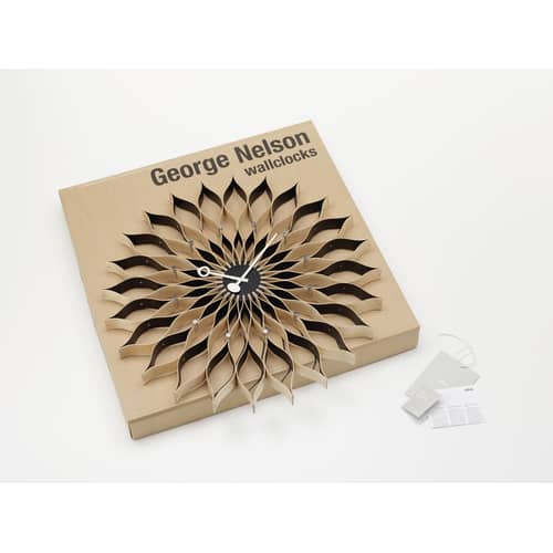 Sunflower Clock Clock natural wood / By George Nelson, 1948-1960 / Ø 75 cm - Vitra - Birch - Birch