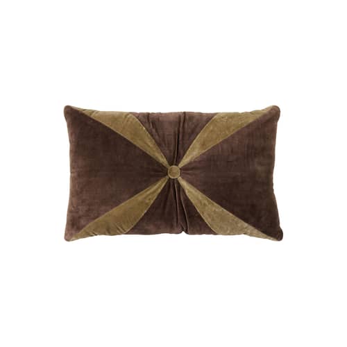 Cuscino Velvet tessuto marrone / 50 x 30 cm - HK LIVING - Marrone - Cotone, Poliestere, Velluto