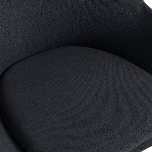 Fauteuil lounge O2 tissu noir - Hay - Noir doux - Acier thermolaqué, Mousse moulée, Tissu autoportant