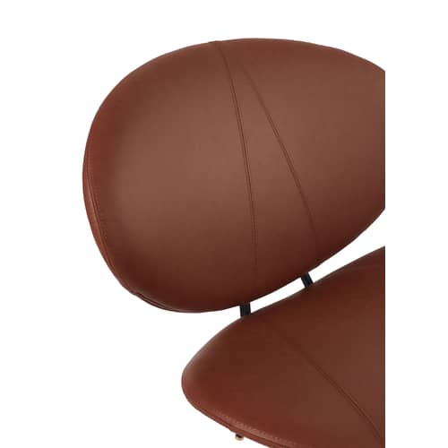 Fauteuil rembourré Semper cuir marron beige - AYTM - Cognac - Acier, Cuir, Mousse