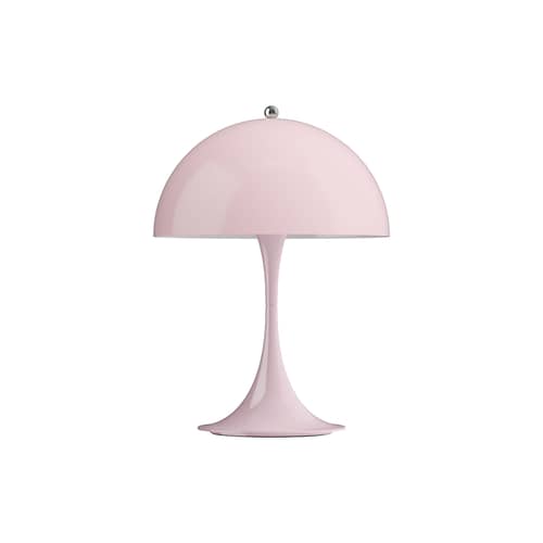 Lampe sans fil rechargeable Panthella 250 plastique rose / LED -  Ø 25 cm - Louis Poulsen - Rose pâle opalin / Pied rose pâle opaque - Acrylique opalin