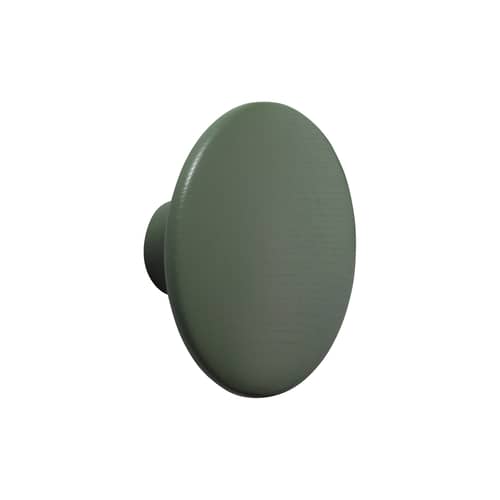 Patère The Dots Wood Medium / Bois - Ø 13 cm - Muuto - Vert Dusty - Frêne teinté
