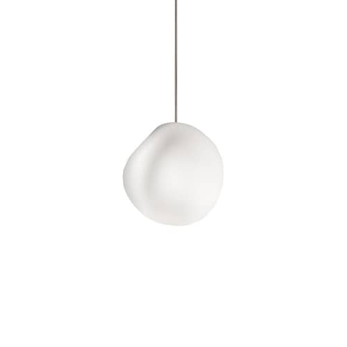 Hoba Piccola Pendant glass white / Ø 13 cm - Foscarini - Ø 13 cm - Mouth blown glass