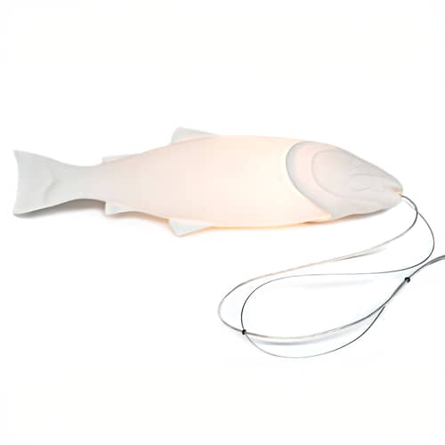 Mykiss Fish Pendant ceramic white / H 57 cm - Pols Potten - Mat white - China