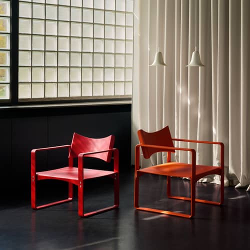 Poltrona Series 270 F legno arancione / Verner Panton (1965) - Verpan - Arancione - Compensato di betulla laccato