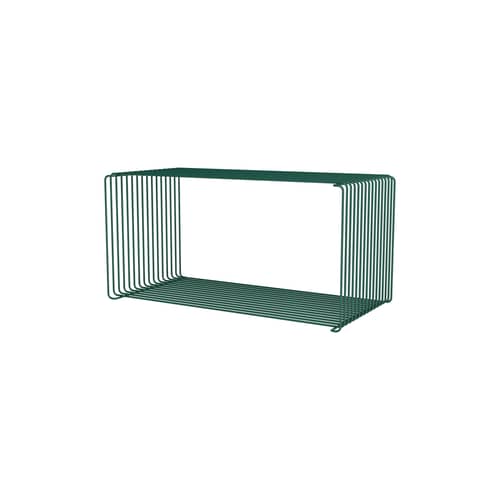 Regal Panton Wire Extended Rectangle metall grün / 70 x H 34,8 x T 34,8 cm - Verner Panton, 1971 - MONTANA - Pinie 136 - Lackierter Edelstahldraht