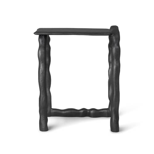 Table d\'appoint Rotben / Tabouret - Fonte d\'aluminium recyclée - Ferm Living - Noir - Fonte d\'aluminium recyclée