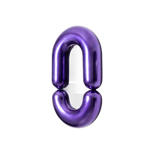 Specchio murale Zodiac Bumper Medium ceramica viola / L 55 x H 90 cm - Jean-Baptiste Fastrez, 2020 - Moustache - Viola Metallizzato - Ceramica, Vetro