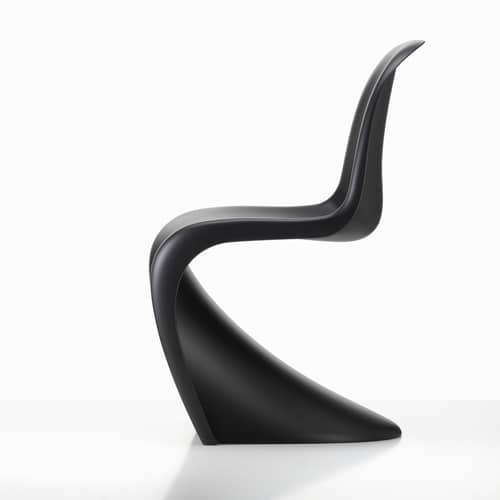 Stuhl Panton Chair plastikmaterial schwarz / By Verner Panton, 1959 - Polypropylen - Vitra - Schwarz - Gefärbtes Polypropylen