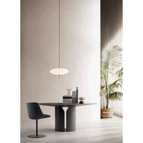 Table ronde NVL bois noir / Ø 150 cm - By Jean Nouvel - MDF Italia - Noir - MDF laqué, Polyuréthane