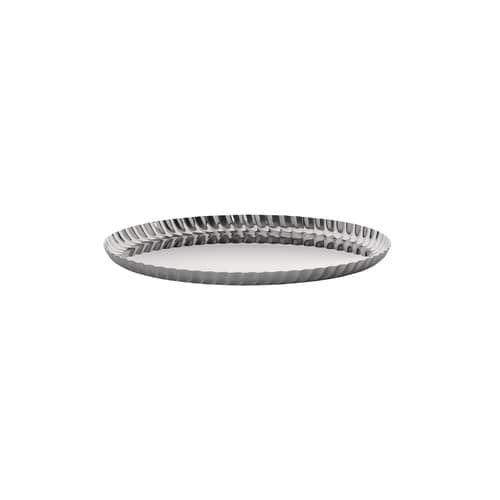 Tablett Pleats metall / Ø 23 cm - Alessi - Stahl poliert - rostfreier Stahl