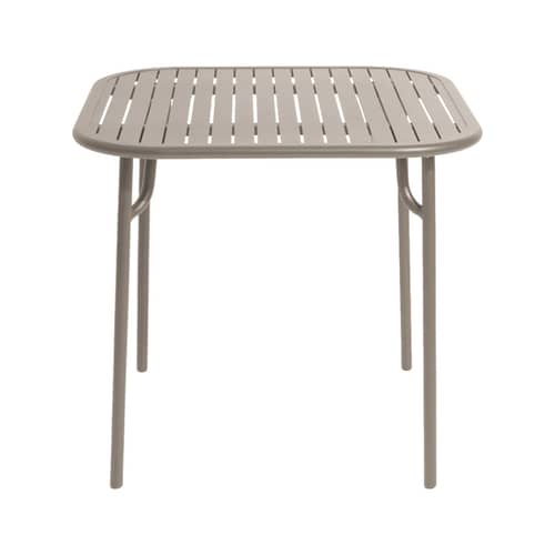 Tavolo quadrato Week-end Bistrot metallo beige / 85 x 85 cm - Alluminio - Petite Friture - Dune - Alluminio