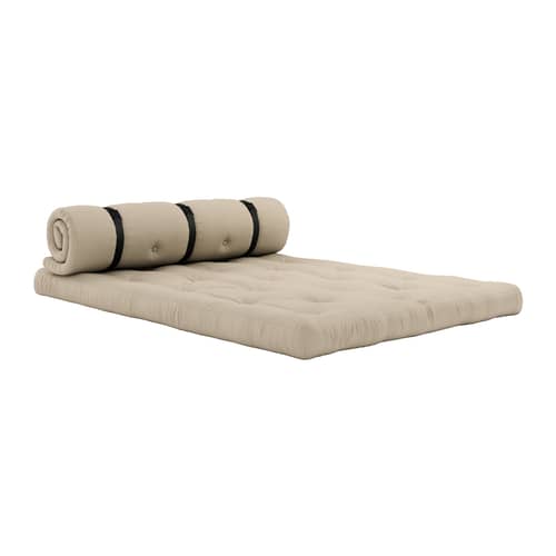 Modulares Gartensofa Buckle Up Outdoor textil beige / B 140 cm - Sonnenliege & Beistellbett - KARUP DESIGN - Beige 402 - Dralon® Stoff, Polyesterfaser, Schaumstoff