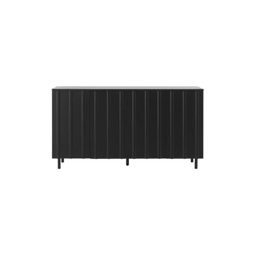 Buffet Rib bois noir / L 159 x H 86,5 cm - Normann Copenhagen - Noir - Chêne massif, Placage de chêne