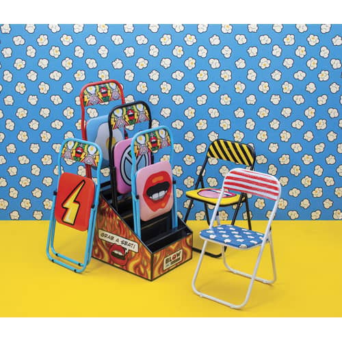 Chaise pliante Tongue / Rembourrée - Seletti - Tongue - Métal laqué, Mousse, PVC