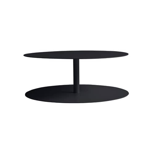 Couchtisch Gong Grande metall schwarz / Giulio Cappellini, 2004 - Ø 73,5 x H 28 cm / Metall - Cappellini - Anthrazit - Metall