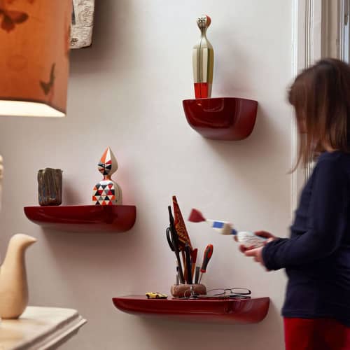 Etagère murale Corniche Medium plastique rouge / L 35,2 cm - Bouroullec, 2012 - Vitra - Rouge japonais - Plastique