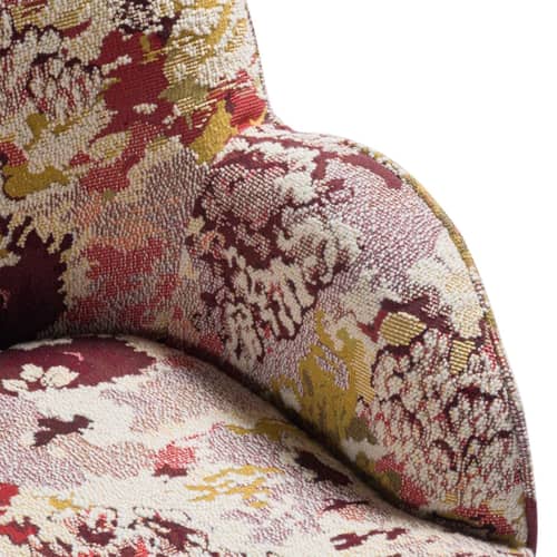 Fauteuil rembourré Celeste tissu violet - POPUS EDITIONS - Bordeaux (tissu Eden) -  Ouate, Bois, Mousse, Tissu