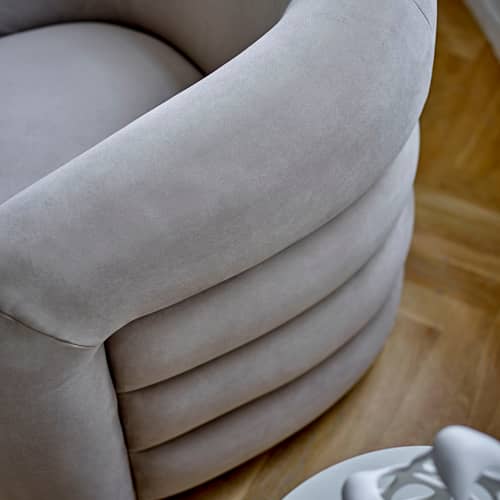 Fauteuil rembourré Joel gris / Velours - Bloomingville - Gris (velours) - Contreplaqué, Mousse polyuréthane, Velours