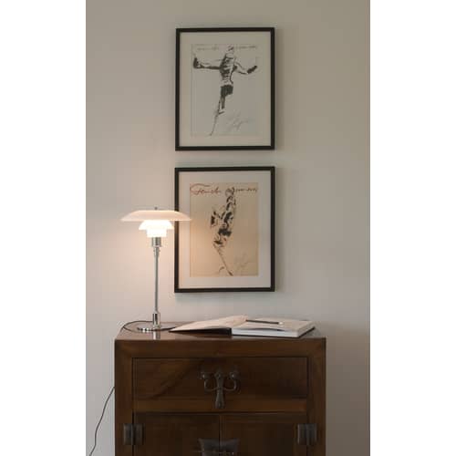 Lampada da tavolo PH 3/2 vetro bianco oro metallo / Vetro & ottone - 1927 - Louis Poulsen - Bianco / Ottone - Ottone, Vetro soffiato a bocca