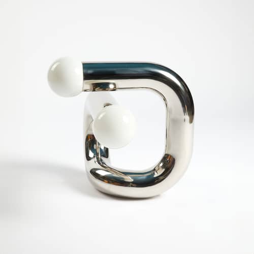 Lampe de table Sphinx métal argent - Axel Chay - Poli miroir - Acier chromé, Verre