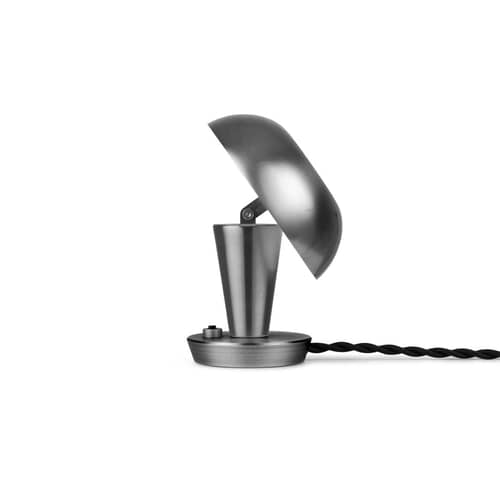 Lampe de table Tiny Small gris argent métal / H 14 cm - Orientable / Seconde vie - Ferm Living - Acier - Fer