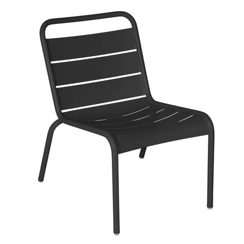Chaise lounge Luxembourg / Assise basse - Fermob - Carbone - Aluminium