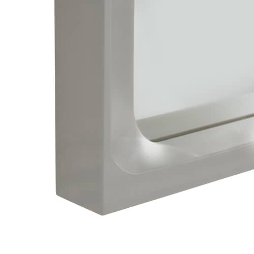 Miroir mural Arced bois gris / 170 x 61 cm - Muuto - Gris clair - Bois d\'épicéa laqué, Verre