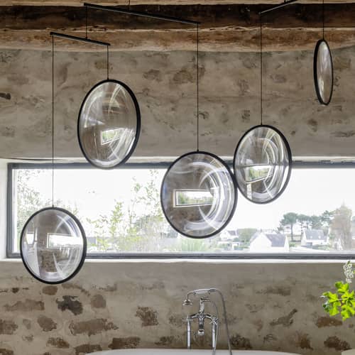 Focus X5 Pendant metal black / LED - L 160 x H 131 cm - DCW éditions - Black - Aluminium, PMMA