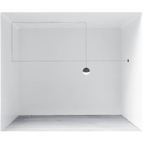 String Light Sphere Pendant metal black LED / Cable 12 Metres - Without Electrical cable Unit - Flos - Sphere / Black - Fabric, Painted aluminium, Polycarbonate