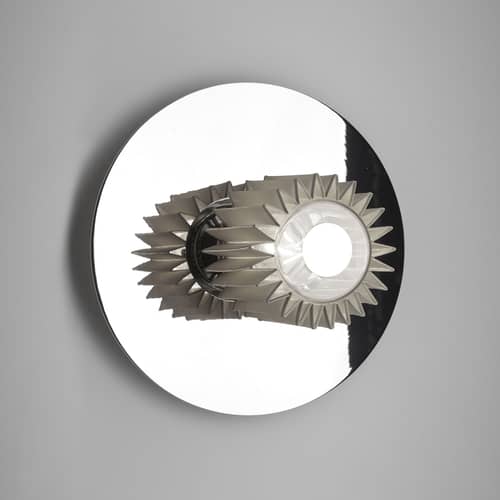 Applique In the sun Medium argent métal / Plafonnier - Ø 27 cm - DCW éditions - Chromé / Maille argent - Acier, Aluminium, Verre