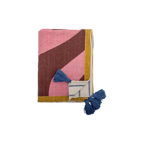 Plaid Remy / 160 x 130 cm - Bloomingville - Multicolore - Fibres recyclées mélangées