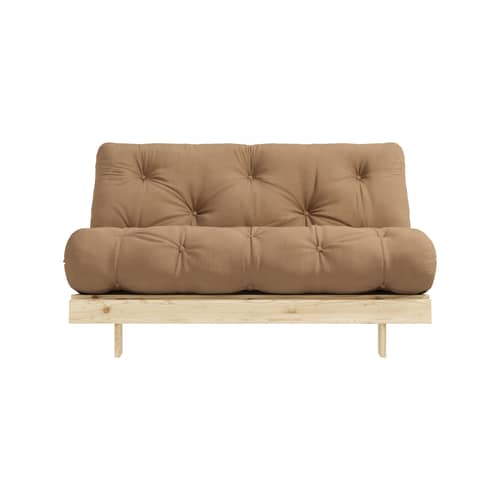 Divano convertibile Roots legno marrone / L 140 cm - 3 posizioni / Struttura in pino chiaro - KARUP DESIGN - Moka 755 / Pino chiaro - Espanso, Fibre riciclate miste, Pino massello certificato FSC, Tessuto