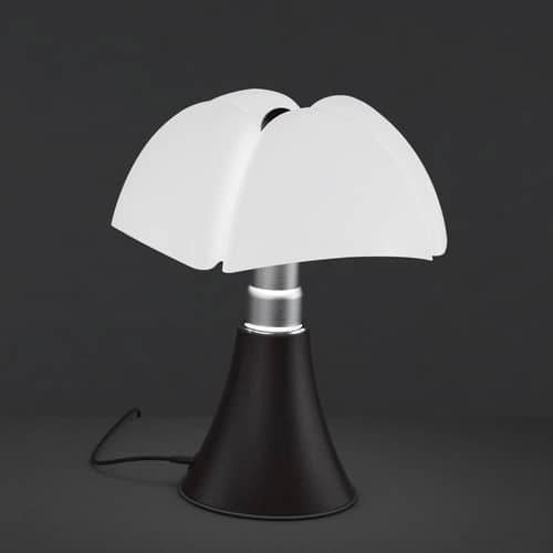 Schnurlosleuchte Minipipistrello LED plastikmaterial braun / H 35 cm - mit USB-Ladefunktion - Martinelli Luce - Dunkelbraun - galvanisierter Stahl, lackiertes Aluminium, Opal-Methaclyrat