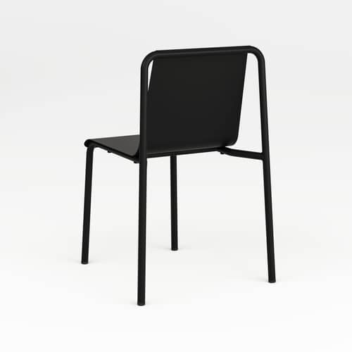 Panorama Stacking chair metal black - TIPTOE - Graphite black - Powder coated steel